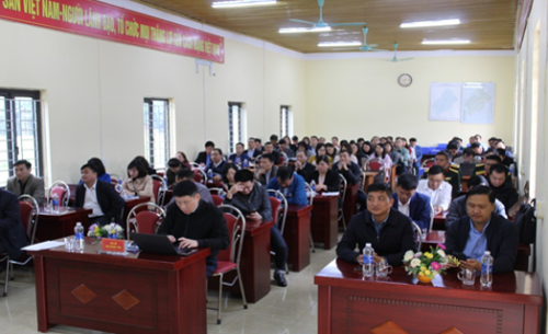 Toàn cảnh buổi thẩm định tại xã Đồng Tâm, huyện Bắc Quang