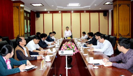 Đồng chí Nguyễn Minh Tiến, Phó Chủ tịch Thường trực UBND tỉnh kết luận tại buổi làm việc.