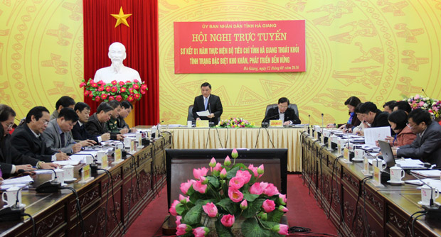 Đồng chí Nguyễn Minh Tiến, Ủy viên BTV Tỉnh ủy, Phó Chủ tịch Thường trực UBND tỉnh kết luận tại hội nghị